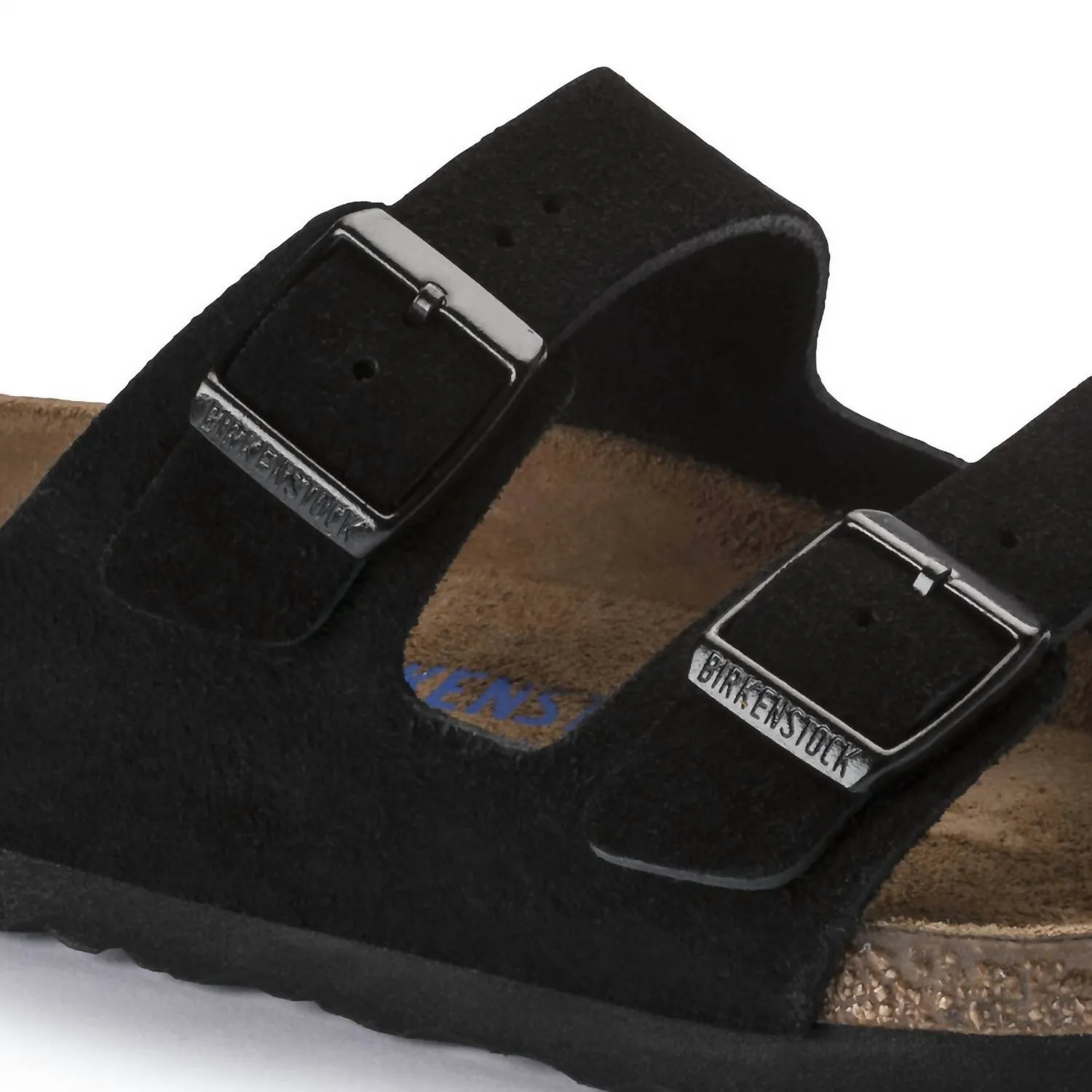 Unisex - Arizona Soft Footbed Sandal In Black Suede
