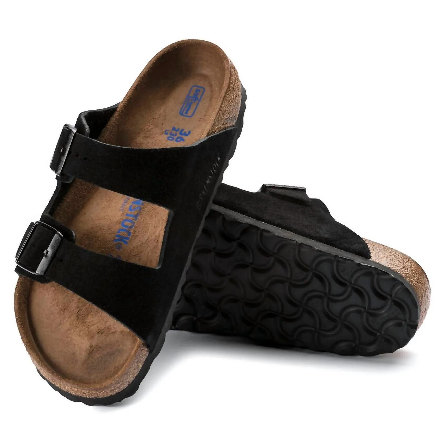 Unisex - Arizona Soft Footbed Sandal In Black Suede