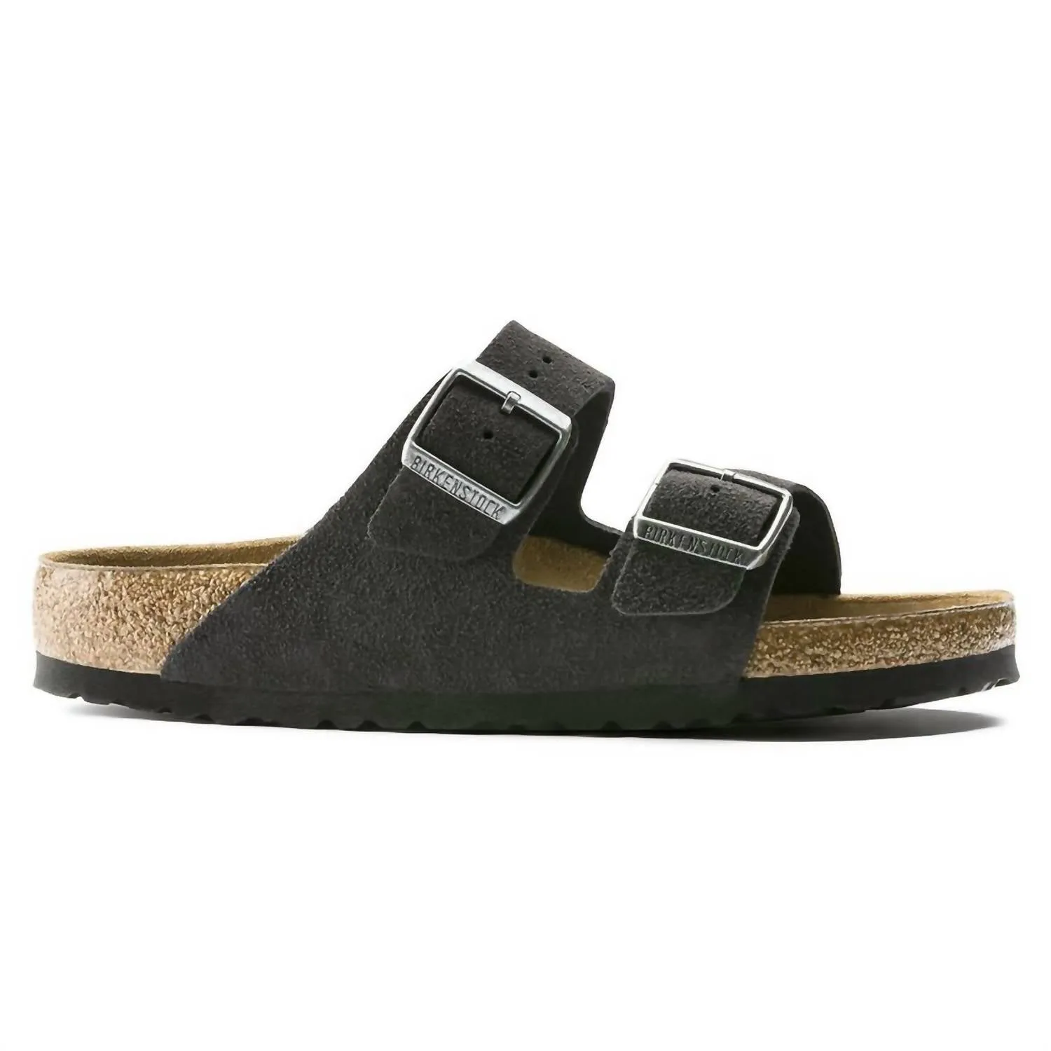 Unisex Arizona Soft Footbed Suede Leather Sandals - Regular Fit In Velvet Grey