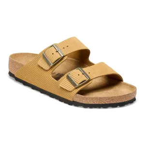 Unisex Arizona Suede Embossed Sandals In Corduroy Cork Brown