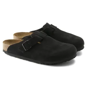 Unisex Boston Soft Footbed Sandal - Regular In Black Suede