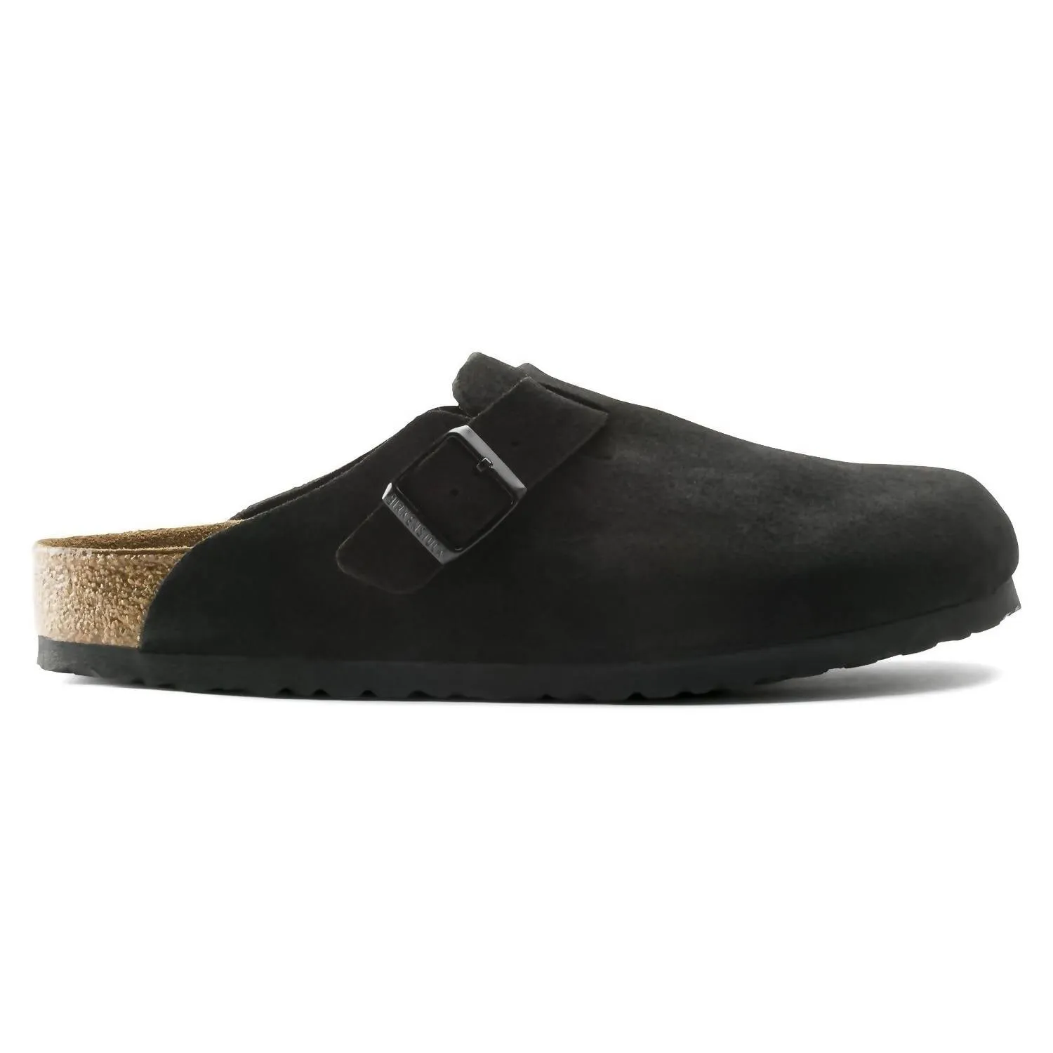 Unisex Boston Soft Footbed Sandal - Regular In Black Suede