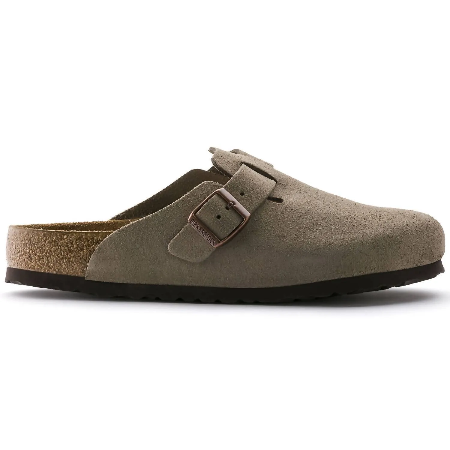 Unisex Boston Soft Footbed Suede Slippers - Regular/wide Width In Taupe