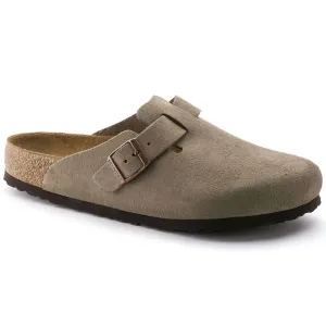 Unisex Boston Soft Footbed Suede Slippers - Regular/wide Width In Taupe