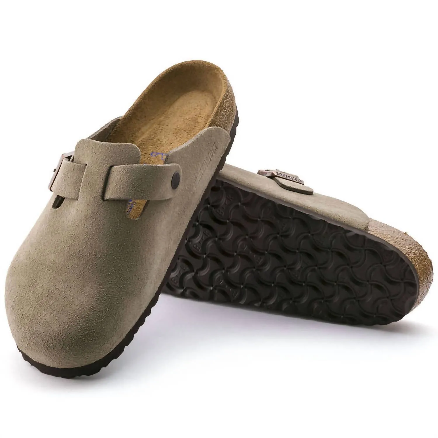 Unisex Boston Soft Footbed Suede Slippers - Regular/wide Width In Taupe
