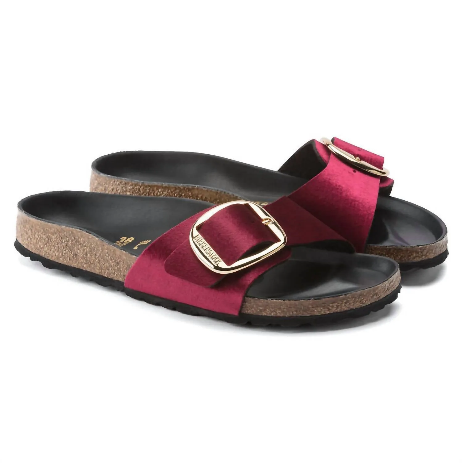 Unisex Madrid Big Buckle Sandal (Narrow) In Velvet Maroon