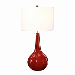 Upton Large Red Ceramic Table Lamp energy-saving LED light