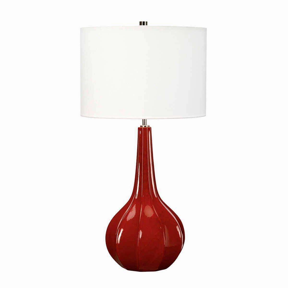 Upton Large Red Ceramic Table Lamp