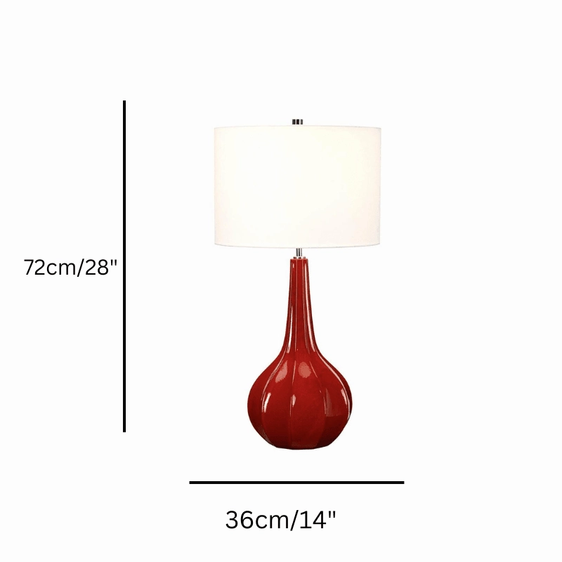Upton Large Red Ceramic Table Lamp