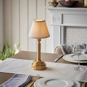 Upton Rechargeable Table Lamp & Ivy 16cm Vintage White Shade ceramic table lamp