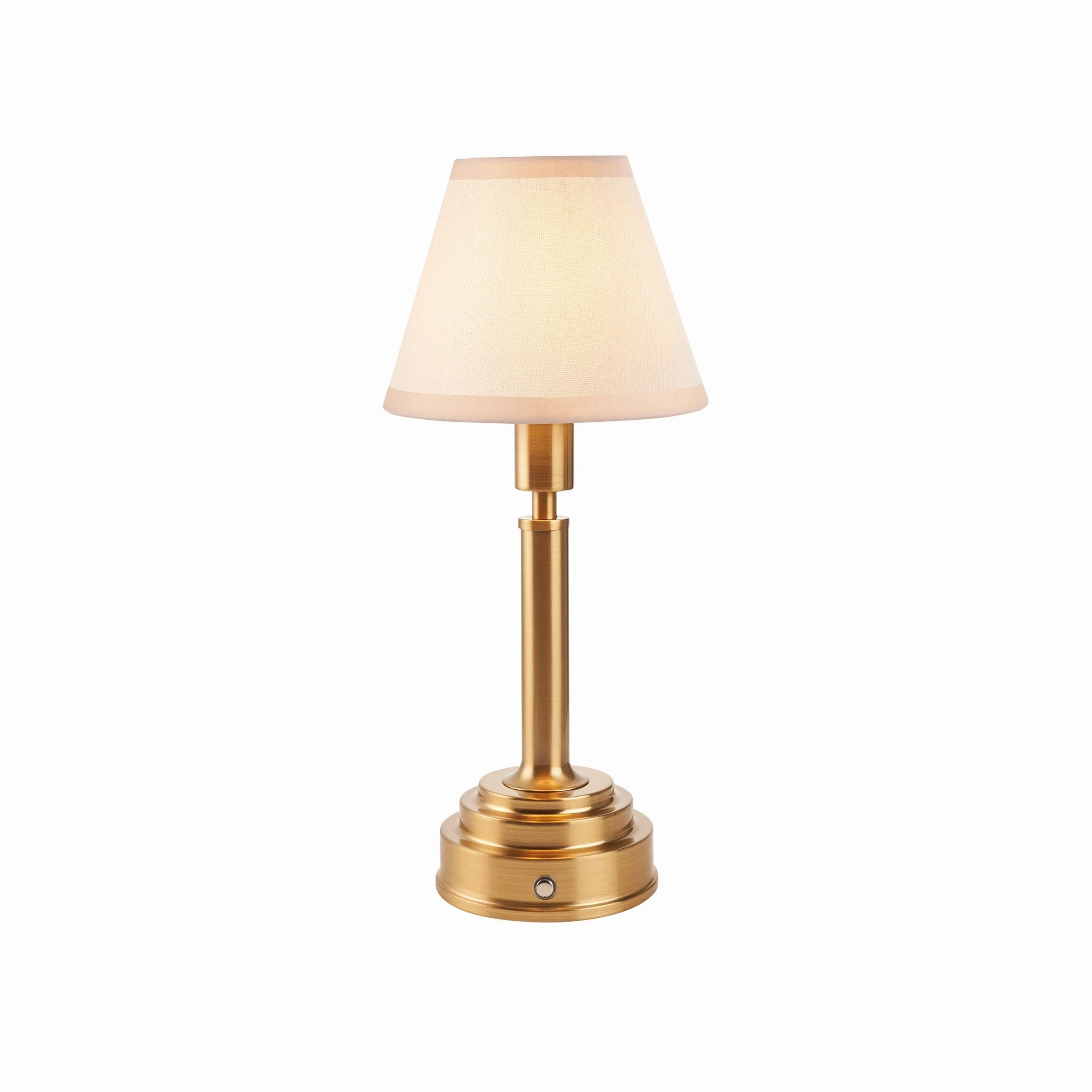 Upton Rechargeable Table Lamp & Ivy 16cm Vintage White Shade