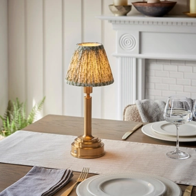 Upton Rechargeable Table Lamp & Leaf 16cm Herb Garden Green Shade ceramic table lamp