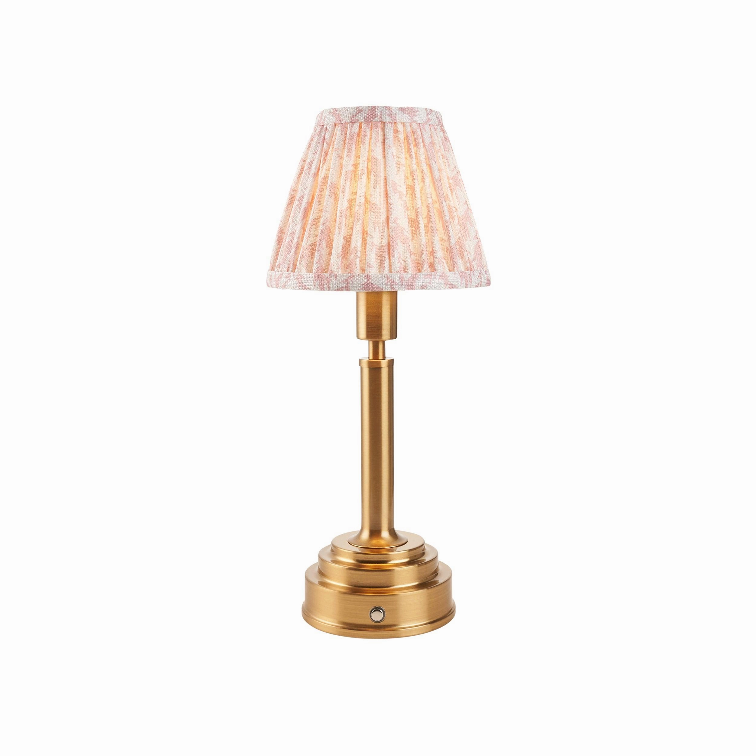 Upton Rechargeable Table Lamp & Leaf 16cm Peachy Keen Shade