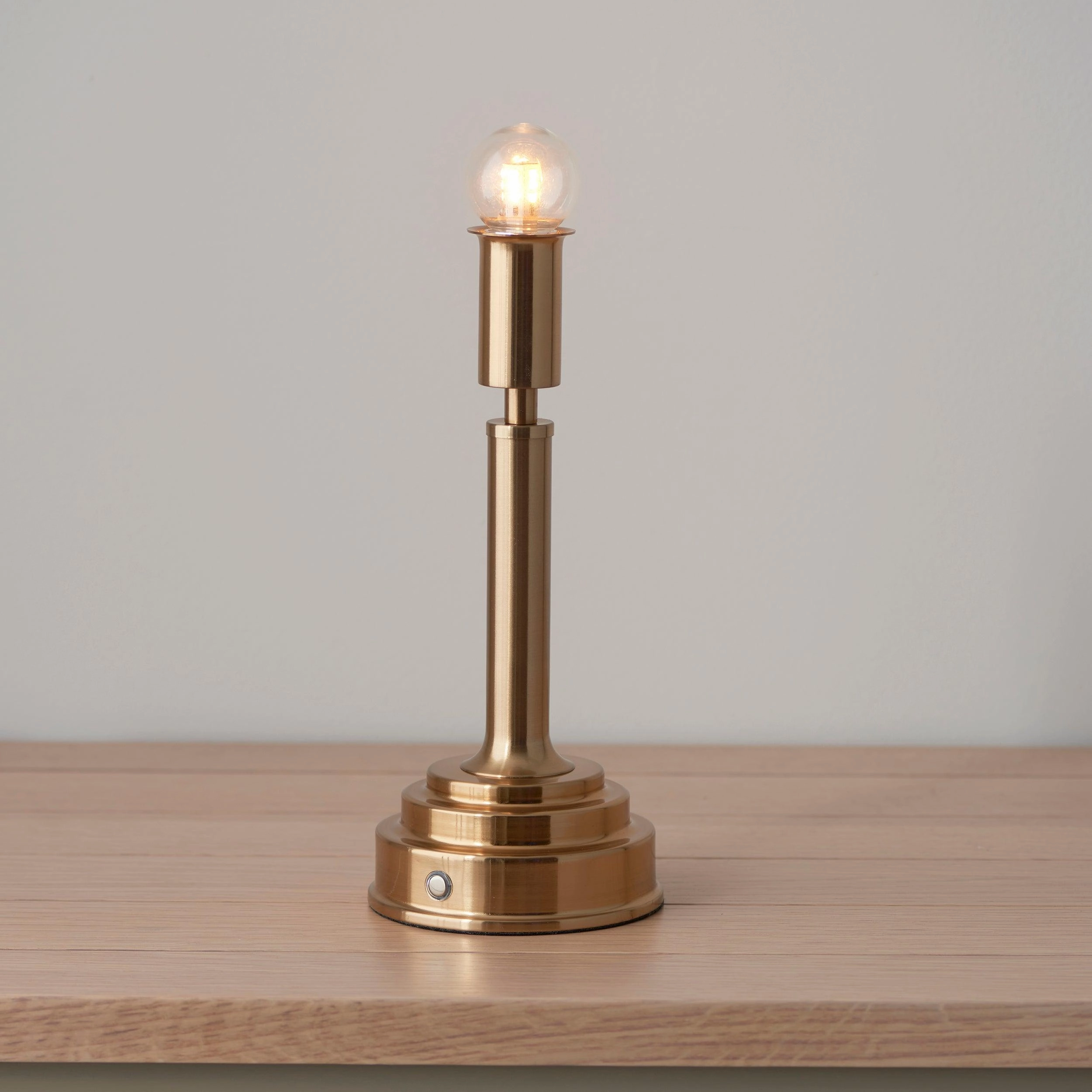 Upton Rechargeable Table Lamp & Ripple 16cm Coral Pink Shade