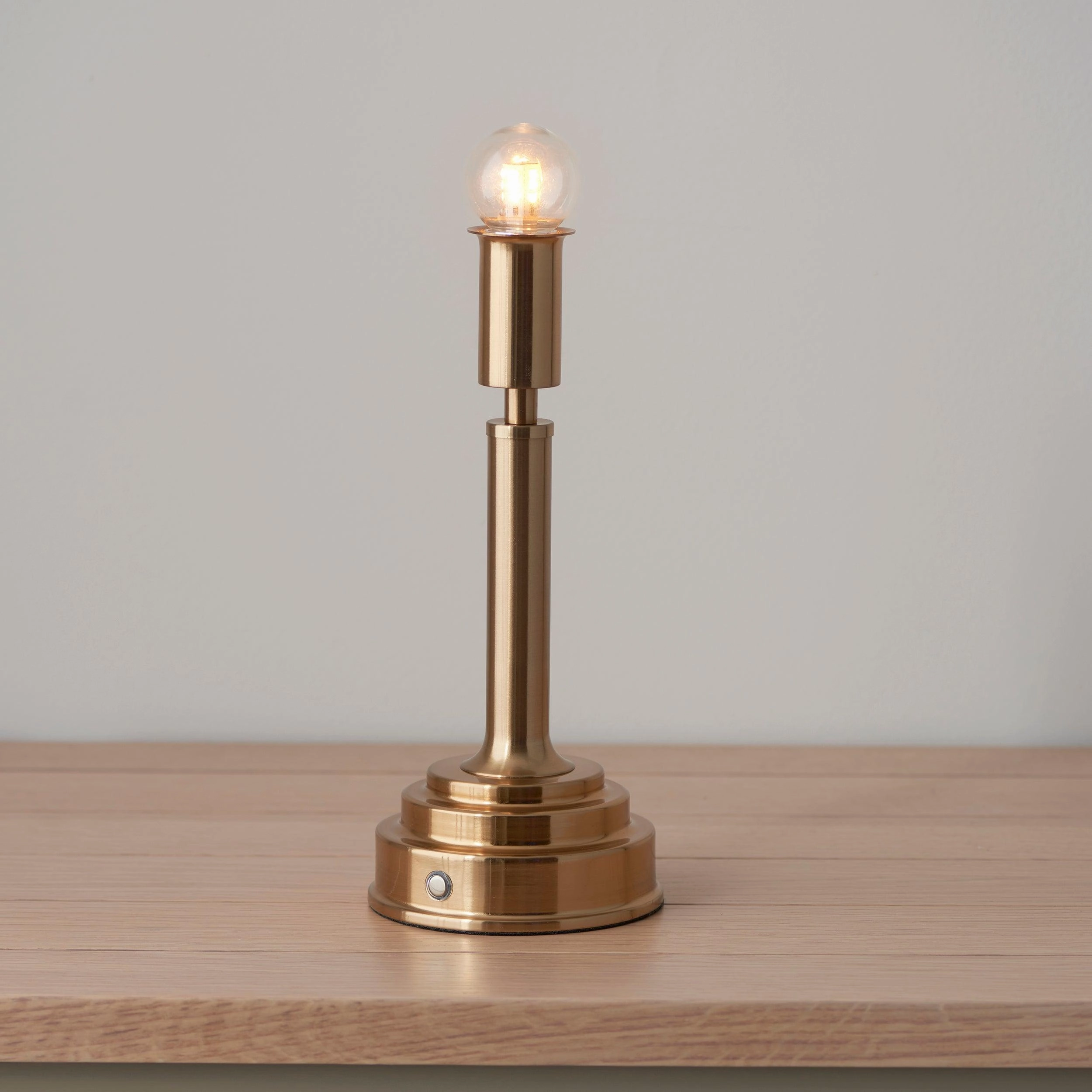 Upton Rechargeable Table Lamp & Ripple 16cm Marlin Blue Shade