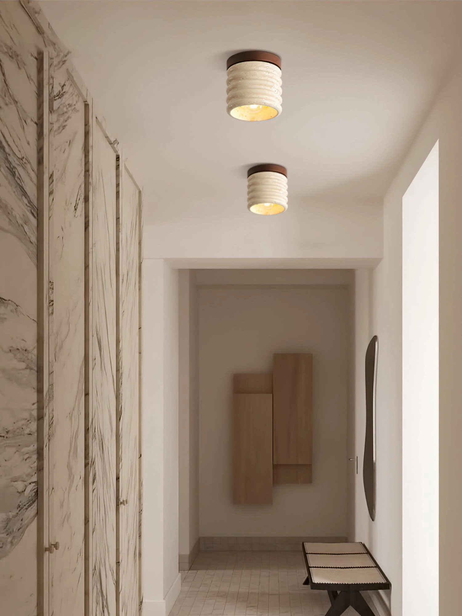 Vaarnii Travertine Ceiling Lamp