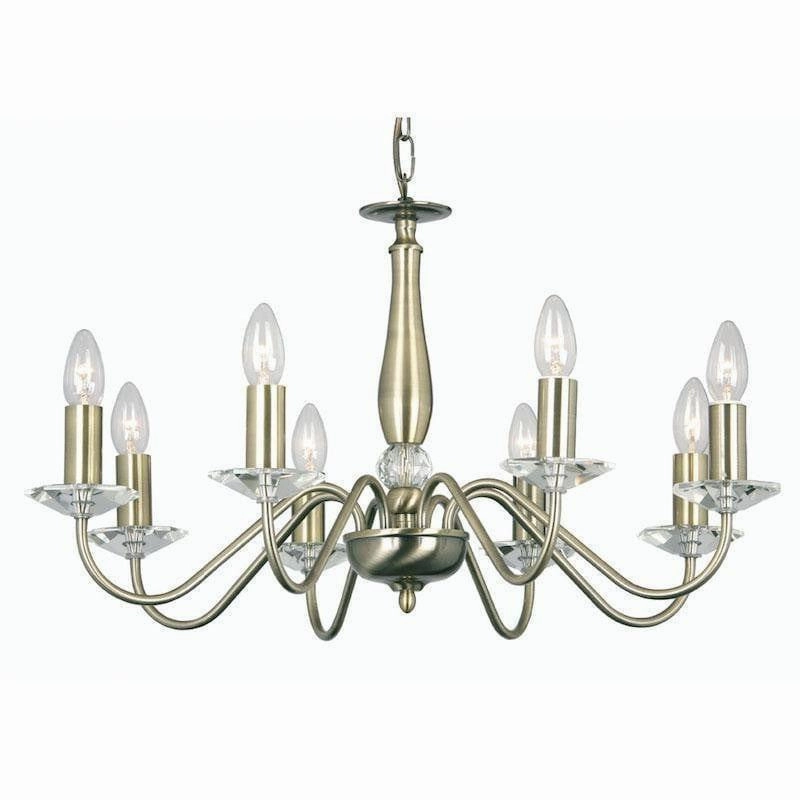 Vesta 8 Light Antique Brass Chandelier white ceiling lamp