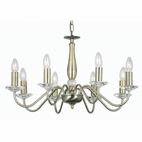 Vesta 8 Light Antique Brass Chandelier white ceiling lamp