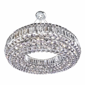 Vesuvius Circular 10 Light Chrome & Crystal Ceiling Pendant soft glow ceiling light