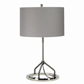 Vicenza White Polished Nickel Table Lamp Elstead Lighting energy-saving LED light