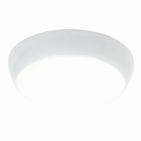 Vigor LED White Flush Ceiling Light with Microwave Emergency IP65 16W & 2W weatherproof garden light