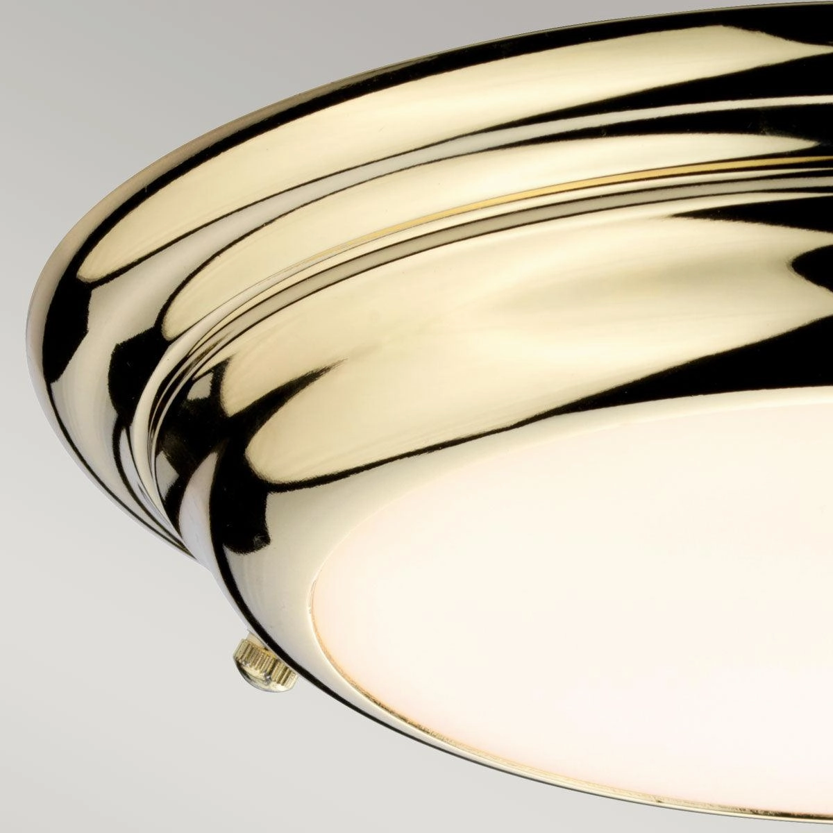 Welland Mini LED Flush Polished Brass Bathroom Ceiling Light