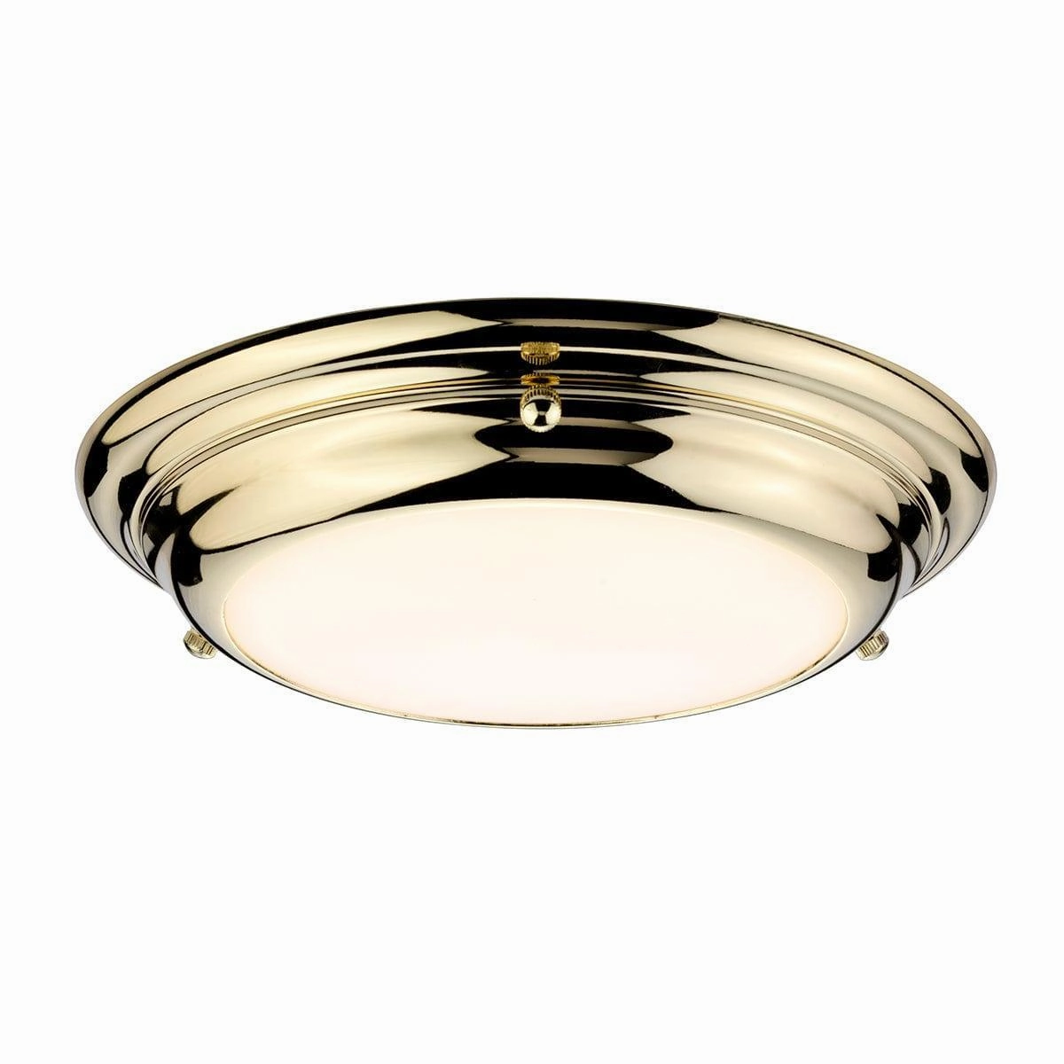 Welland Mini LED Flush Polished Brass Bathroom Ceiling Light soft glow ceiling light