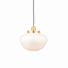 Westbourne Brass Pendant Ceiling Light - Opal Glass Shade ambient ceiling fixture