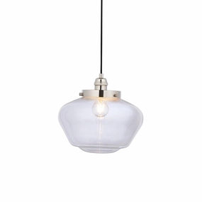 Westbourne Nickel Ceiling Pendant Light - Clear Glass Shade ambient ceiling fixture