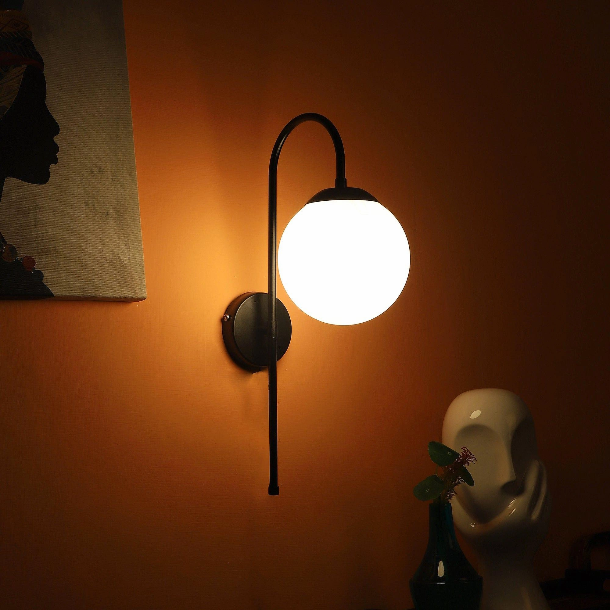White and Black  Iron Wall Light