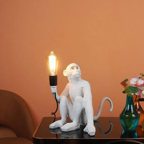 White fiberl Monkey Shape Table Lamp decorative ceiling fixture