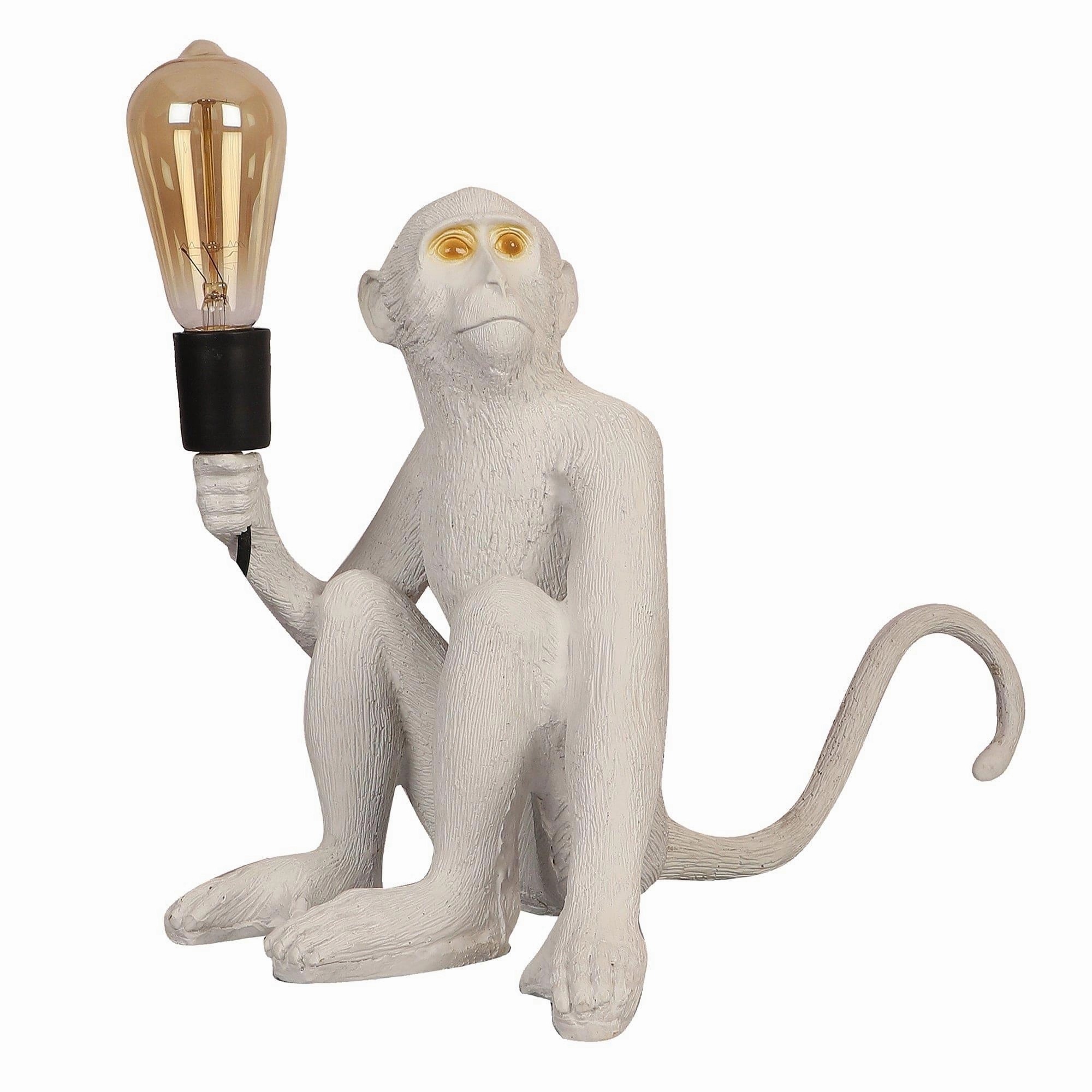 White fiberl Monkey Shape Table Lamp