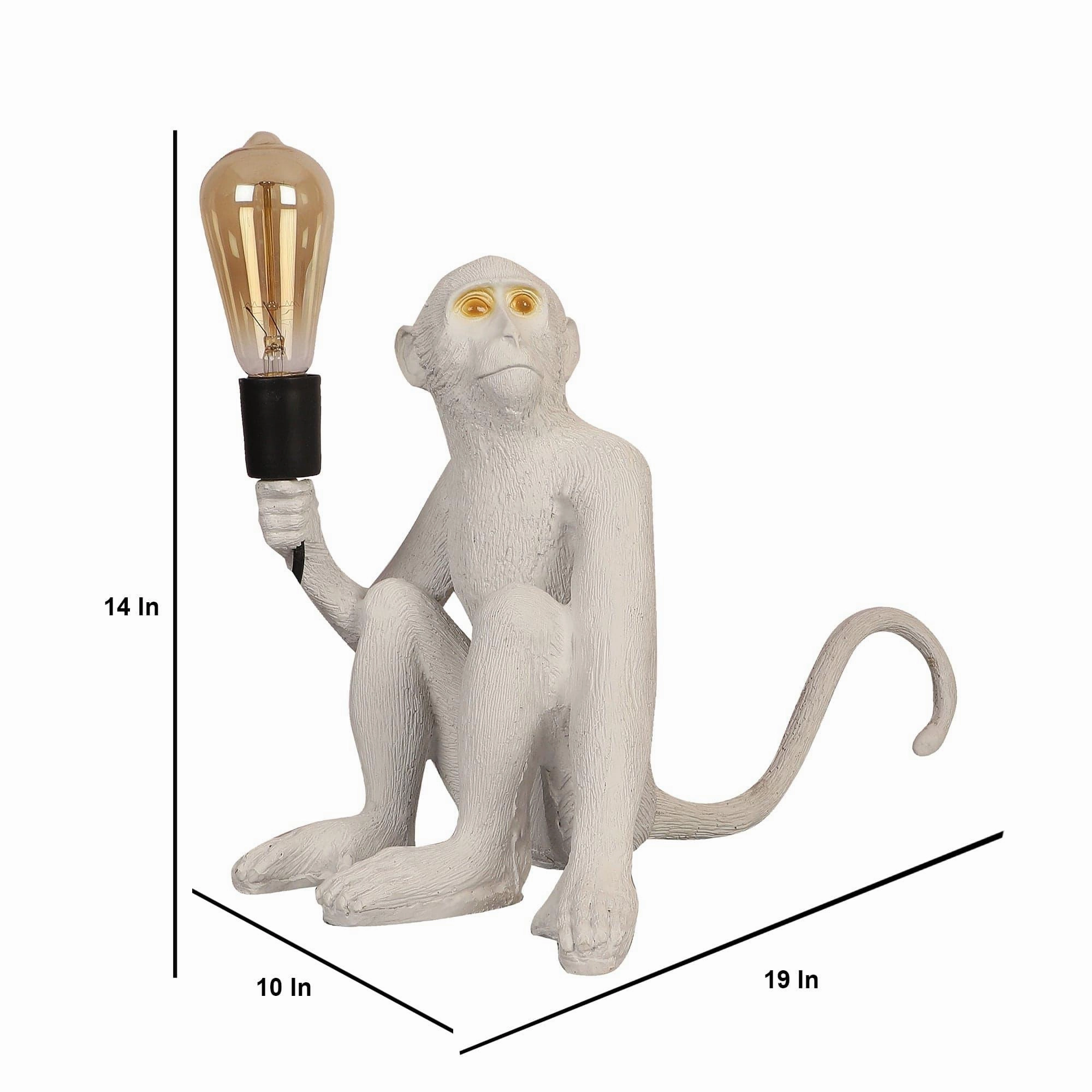 White fiberl Monkey Shape Table Lamp