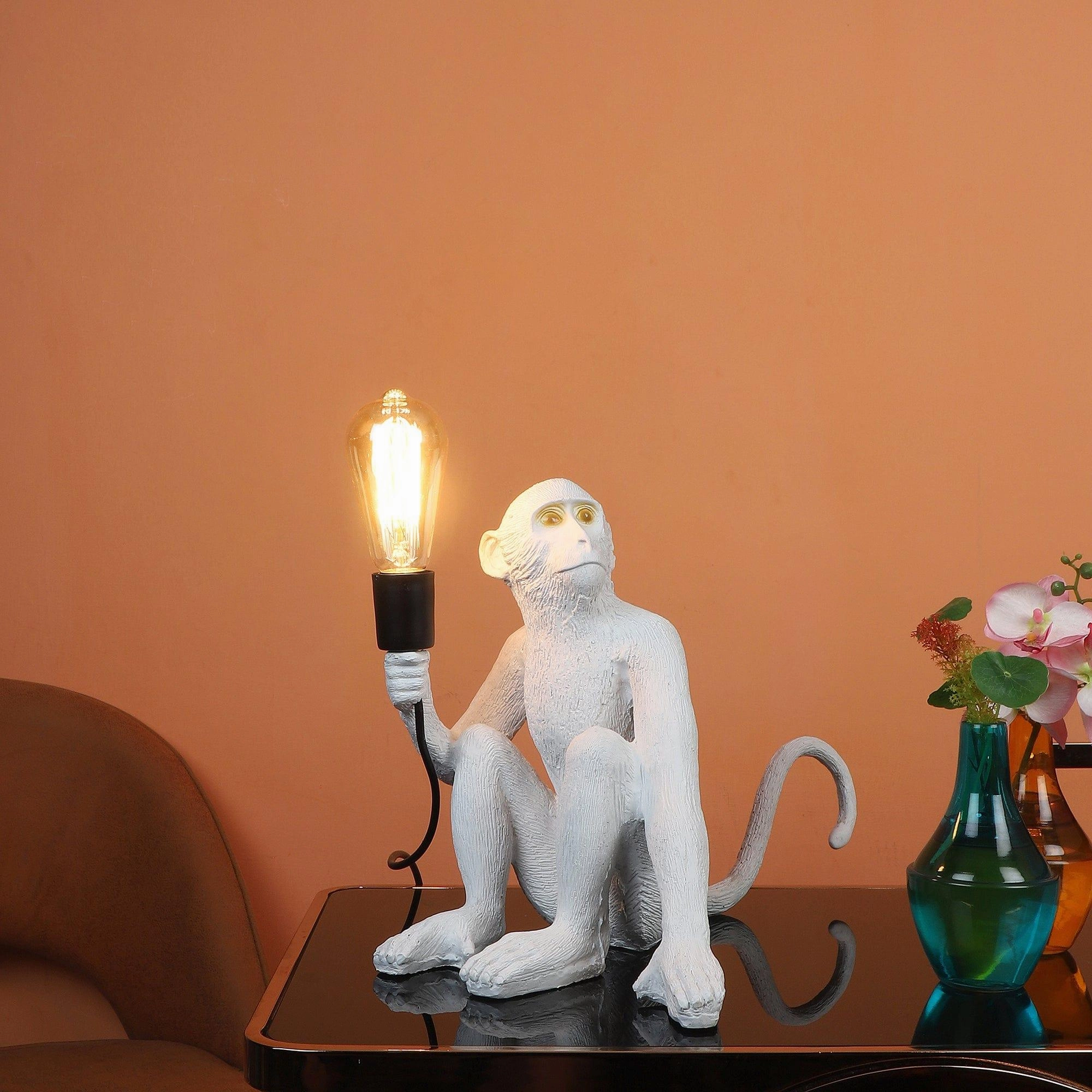 White fiberl Monkey Shape Table Lamp decorative ceiling fixture
