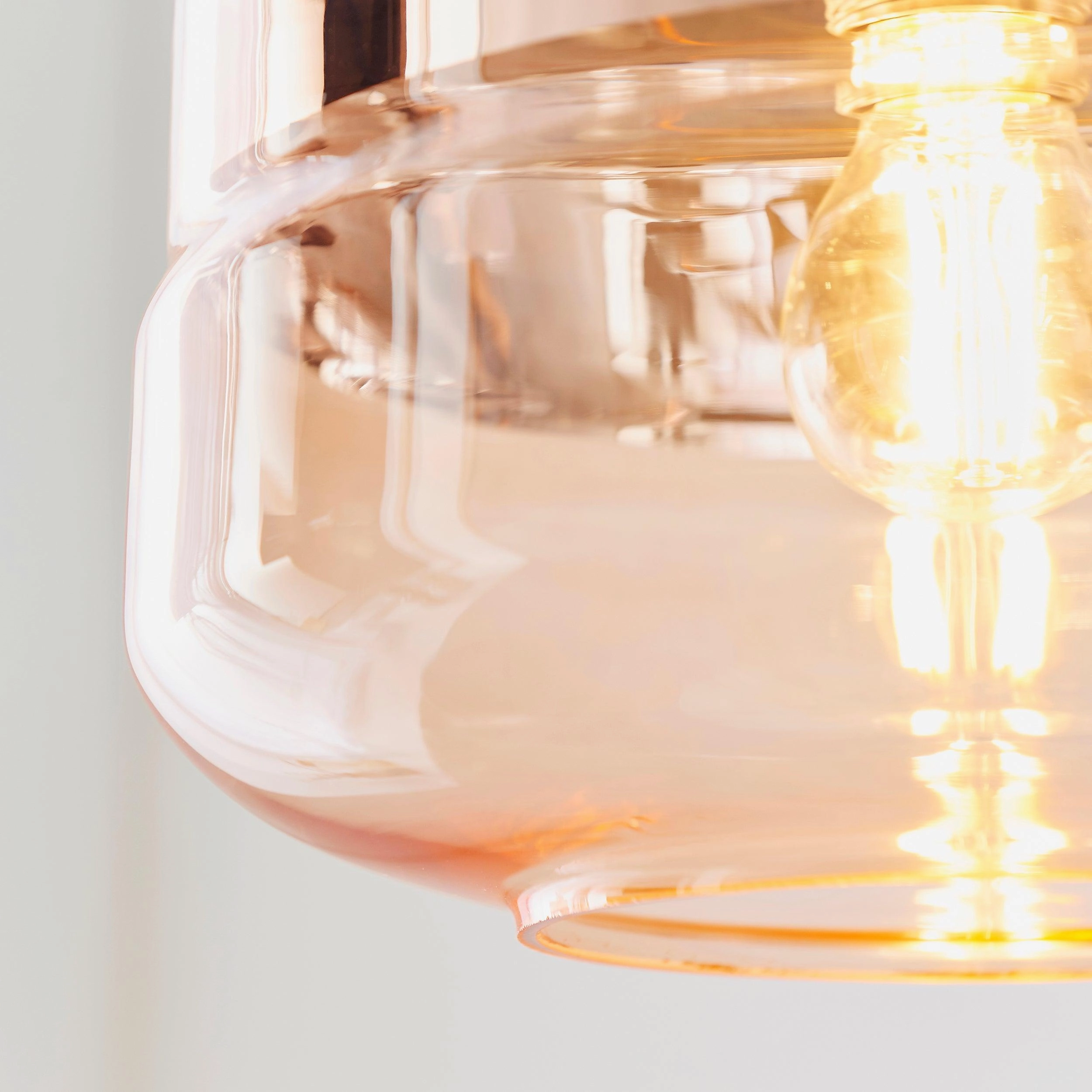 Willis 1 Light Tinted Cognac & Copper Glass Ceiling Pendant