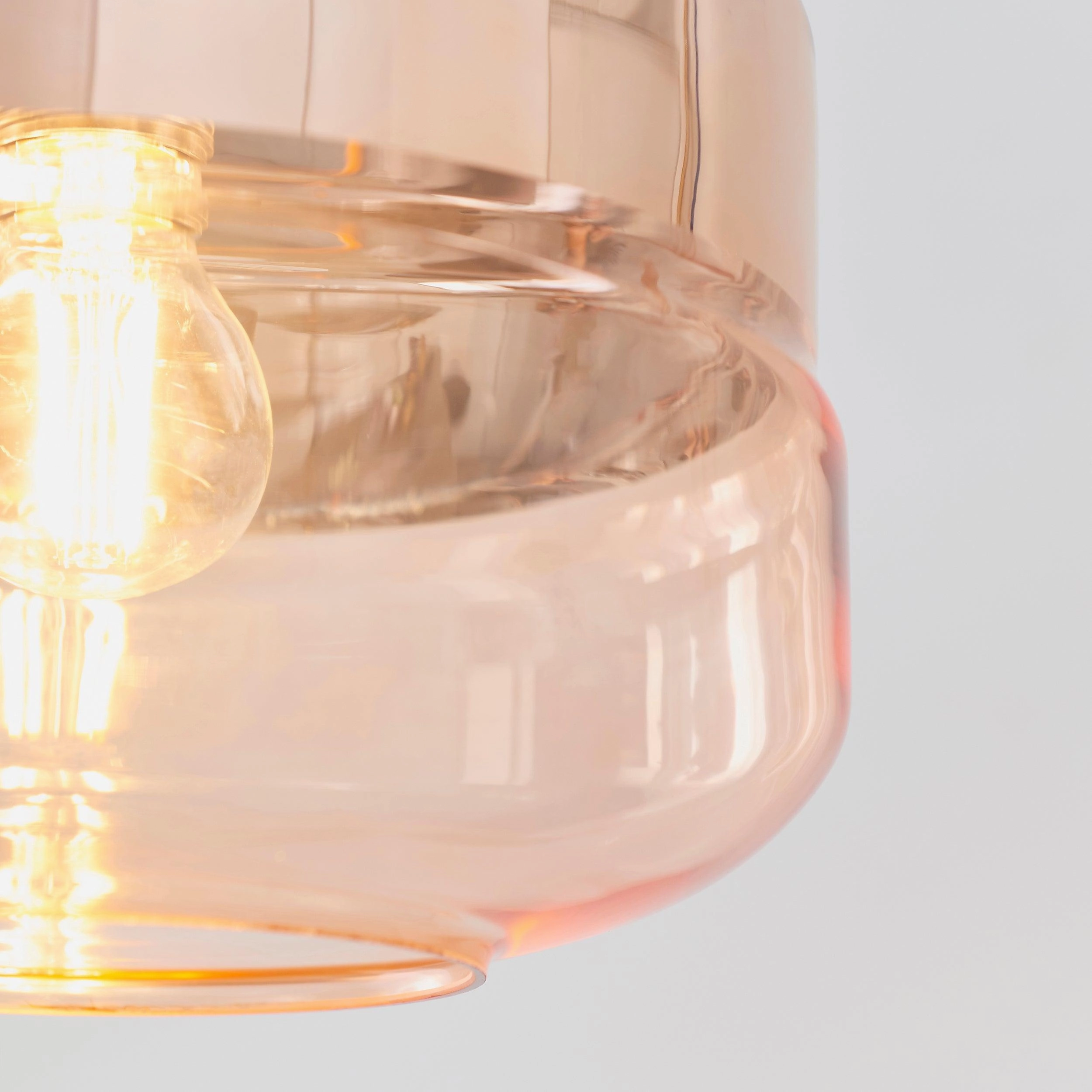 Willis 1 Light Tinted Cognac & Copper Glass Ceiling Pendant