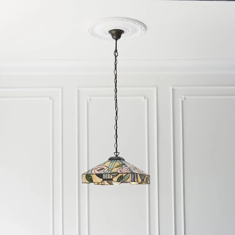 Willow Medium Tiffany Ceiling Light, 1 bulb fitting