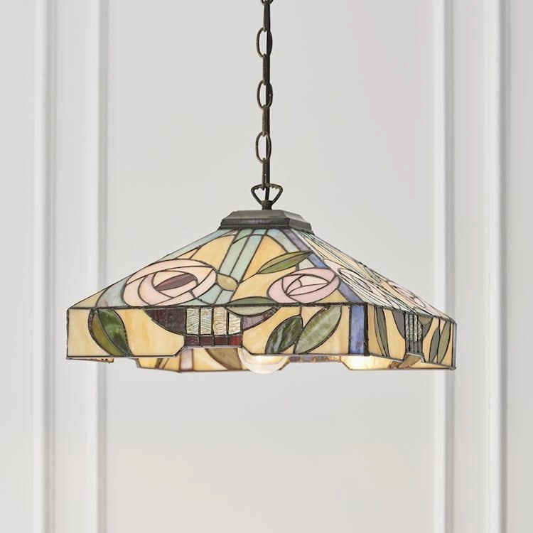 Willow Medium Tiffany Ceiling Light, 1 bulb fitting