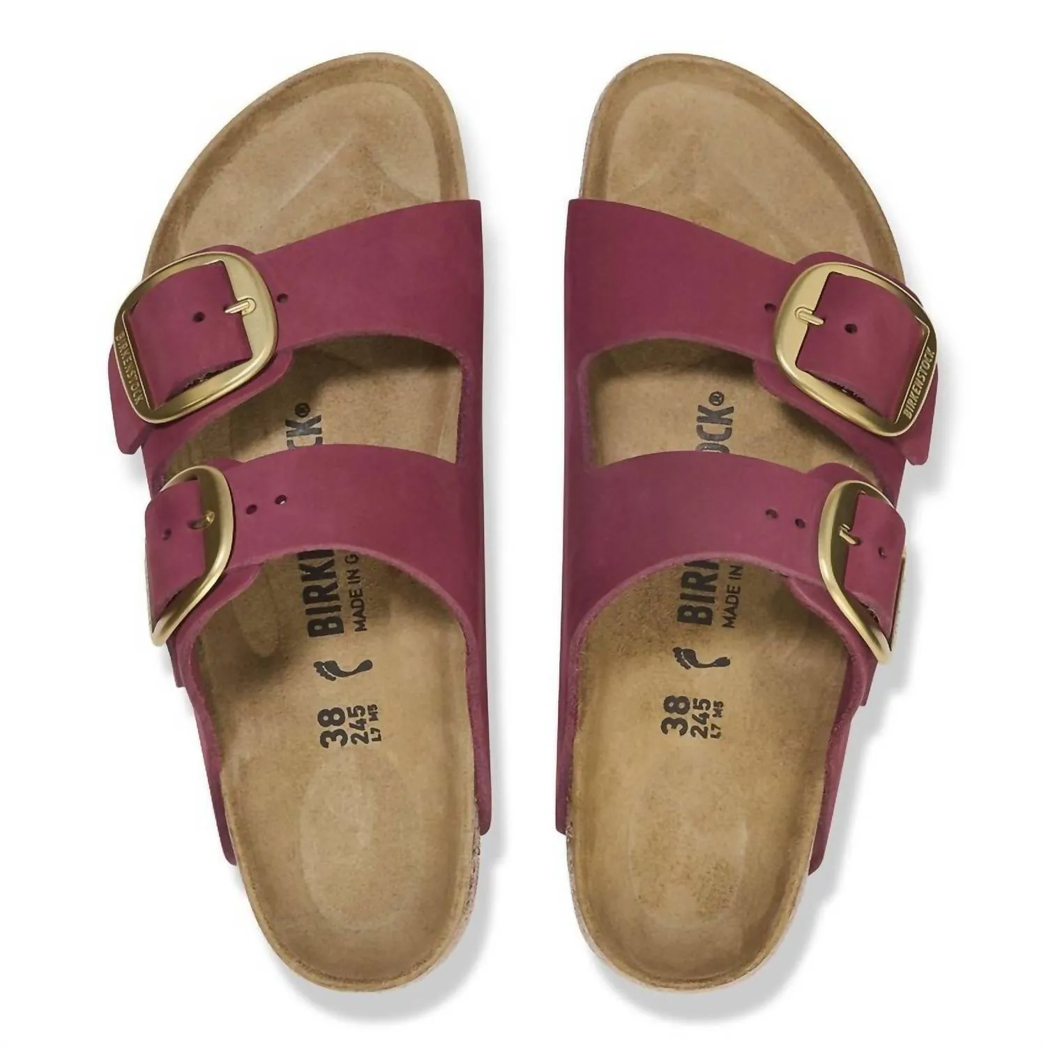 Women's Arizona Big Buckle Sandals - Narrow In Berry Crush