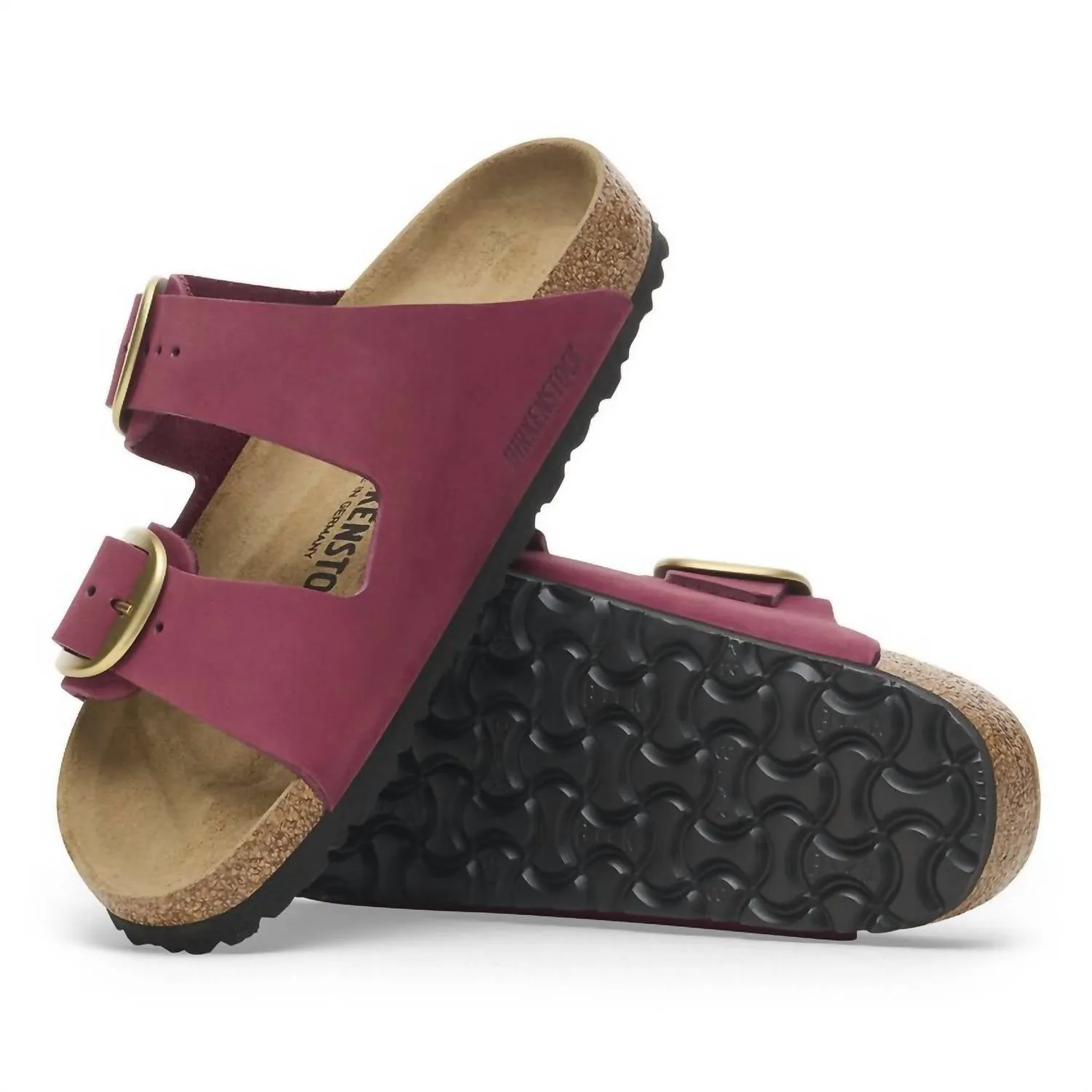 Women's Arizona Big Buckle Sandals - Narrow In Berry Crush