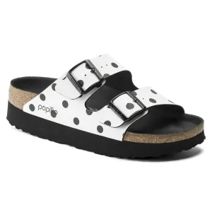 Women's Arizona Papillio Platform In White Black Dots