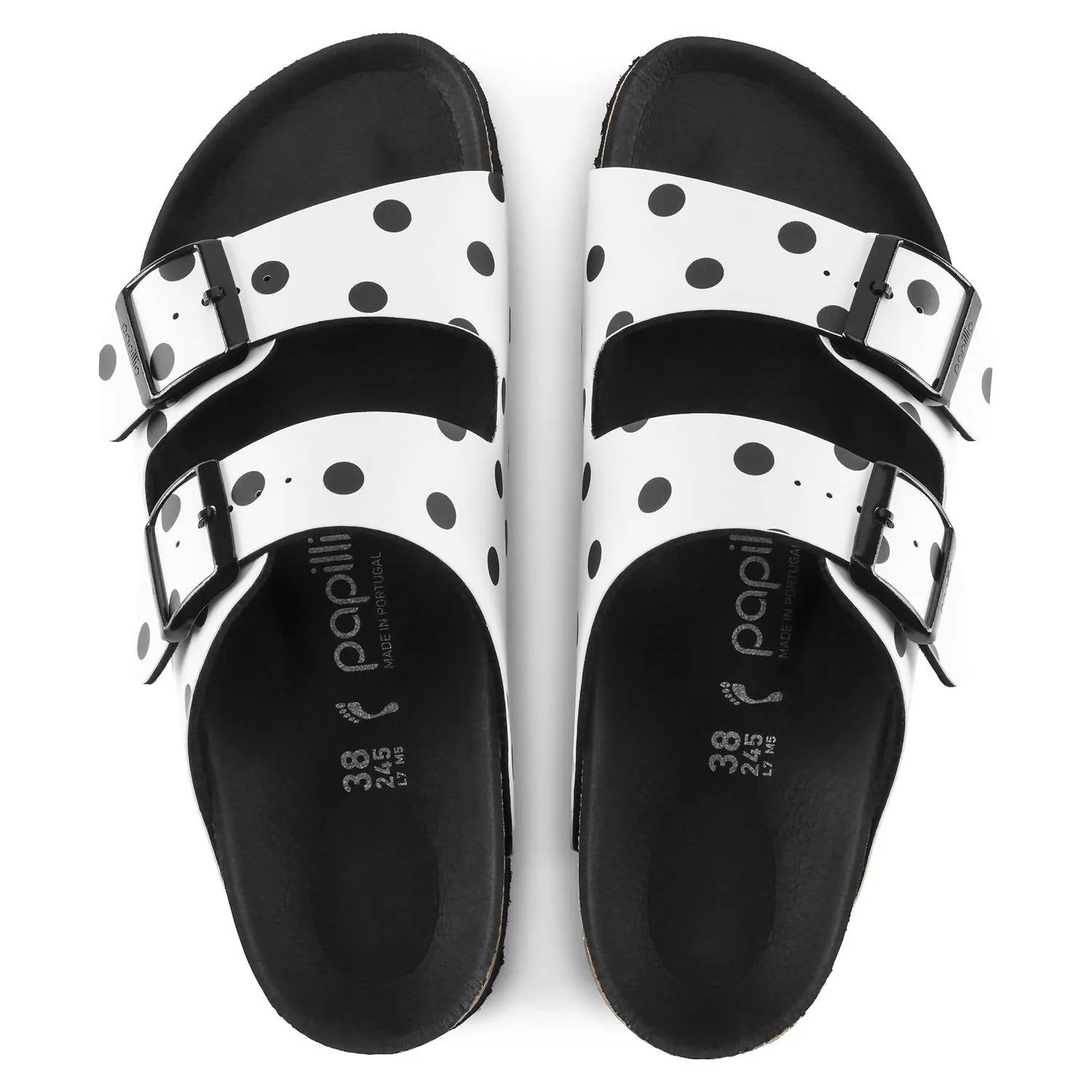 Women's Arizona Papillio Platform In White Black Dots