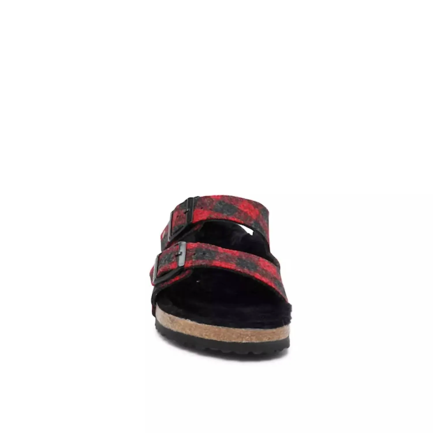 Women's Arizona Rivet Shearling Sandal In Plaid Red