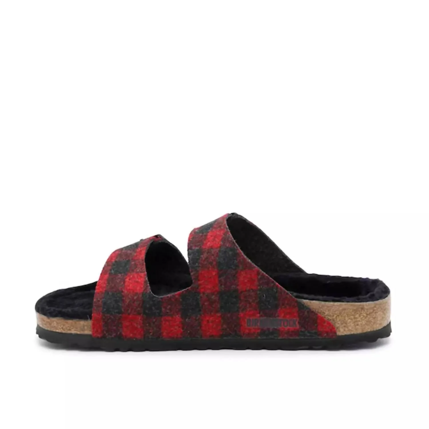 Women's Arizona Rivet Shearling Sandal In Plaid Red