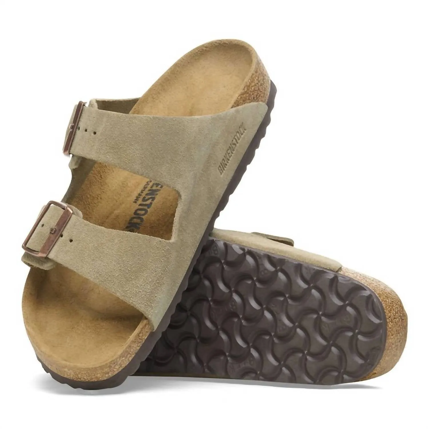 Women's Arizona Sandals In Taupe Suede