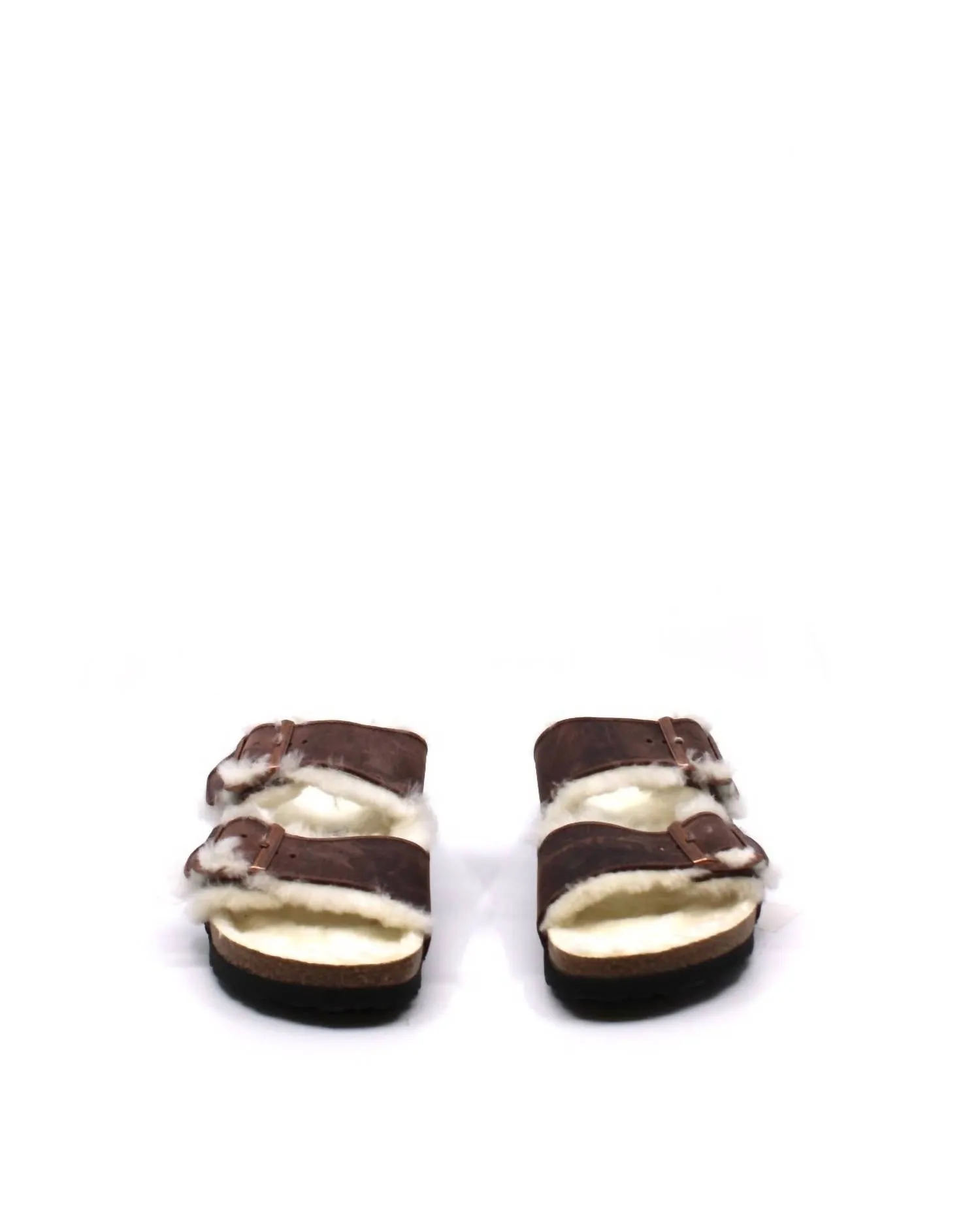 Women's Arizona Shearling Habana Oiled Leather Sandal - Narrow In Brown