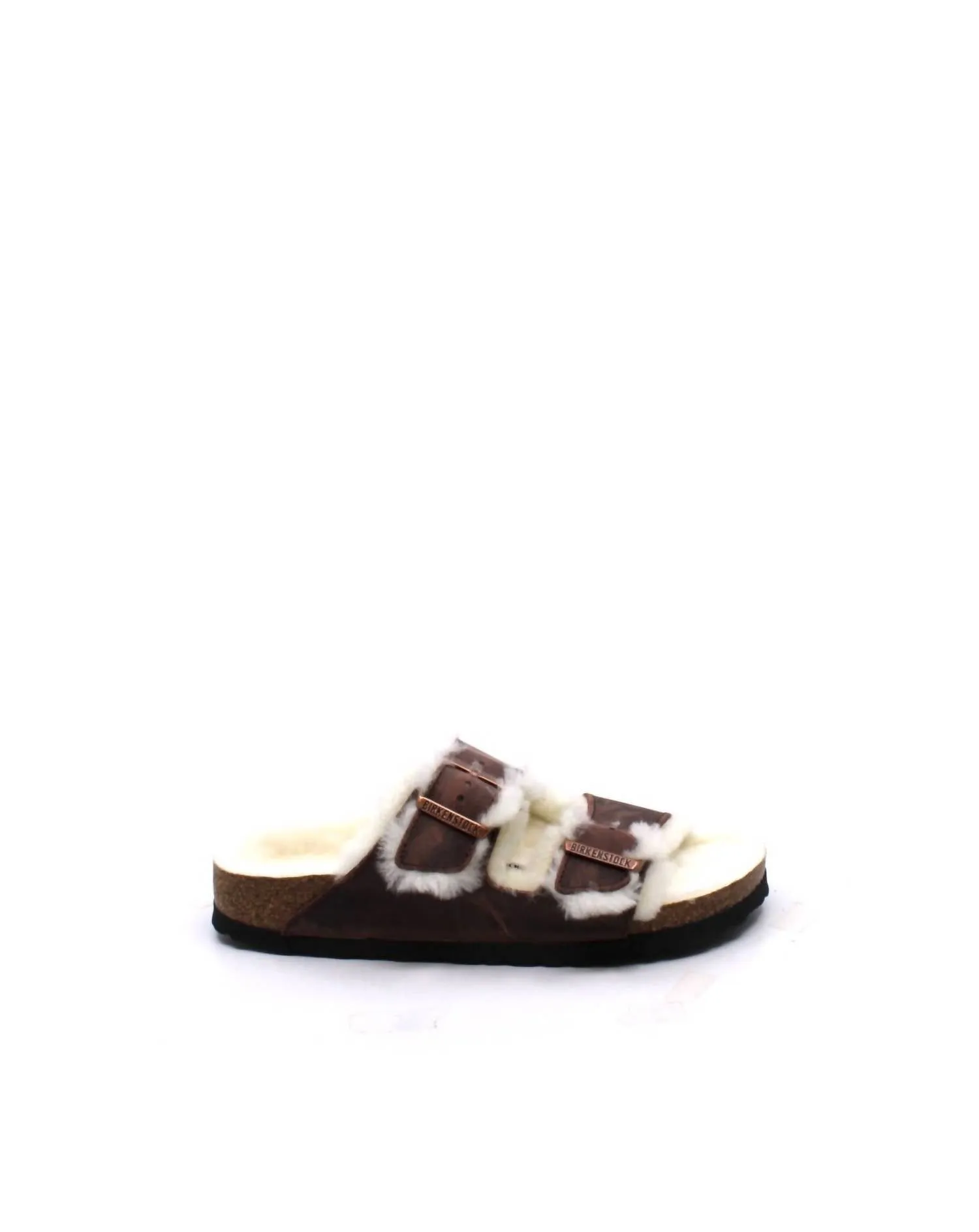 Women's Arizona Shearling Habana Oiled Leather Sandal - Narrow In Brown