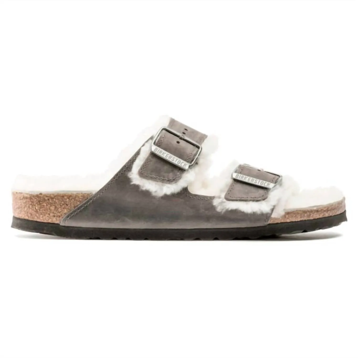 Women's Arizona Shearling Sandal In Iron Suede