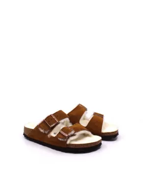 Women's Arizona Shearling Sandal - Narrow In Mink