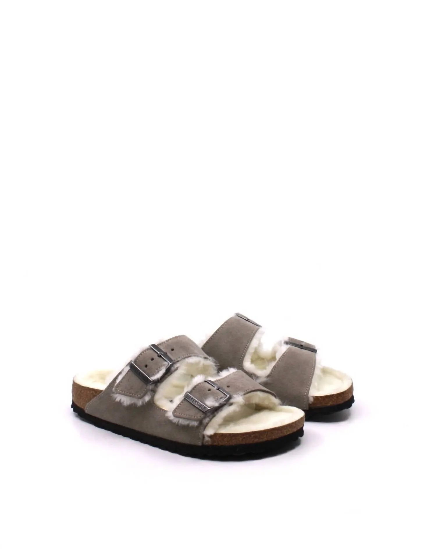 Women's Arizona Shearling Sandal - Narrow In Stone
